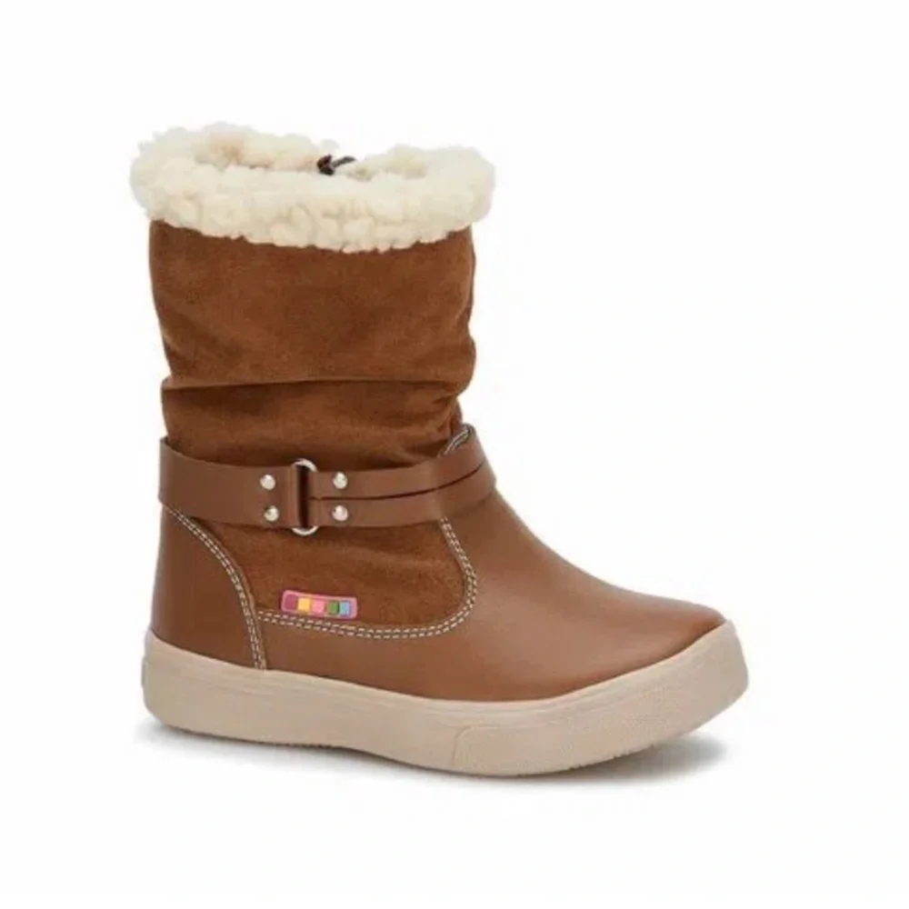 Andrea Side Zipper Toddler Brown High Boots
